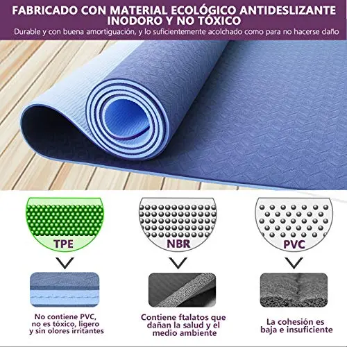 materioales de la esterilla de yoga:tpe,nbr, pvc